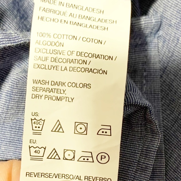 Izod Button Down Micro Stripe Long Sleeve Cotton Shirt with Contrasting Cuffs 💙 - Picture 10 of 12